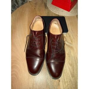 Jos A Bank Mens Burgundy Leather Oxford Dress Shoes Size 12M